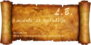 Laczházi Belián névjegykártya